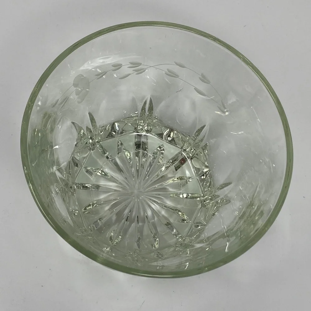 Princess House Clear Crystal Ice Bucket Heritage Floral Etched Design 6